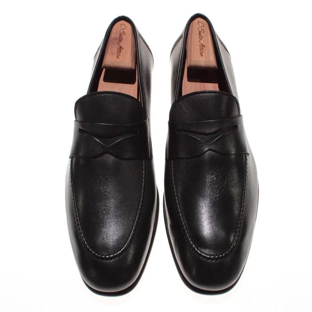 Mezlan NWB Pompei Slip On Penny Loafers Size 10 US in Black Leather